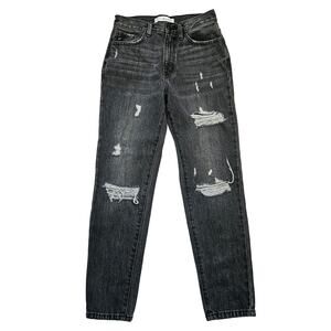 Kancan Estilo Black Dark Denim Skinny Jeans Cotton Distressed High Rise 1/24